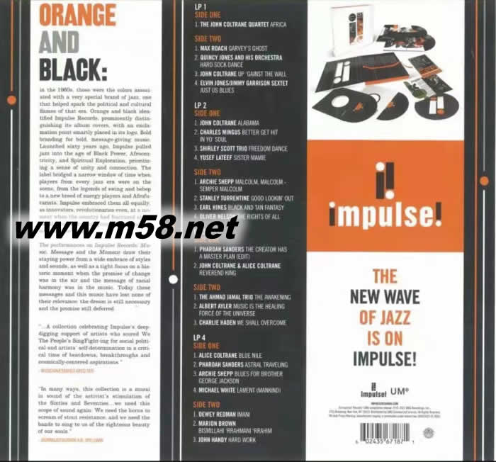 薩克斯大師與昆西的合作 Impulse Records: Music, Message And The Moment Numbered Limited Edition 4LP Box 4黑膠套裝限量版專輯背面圖片