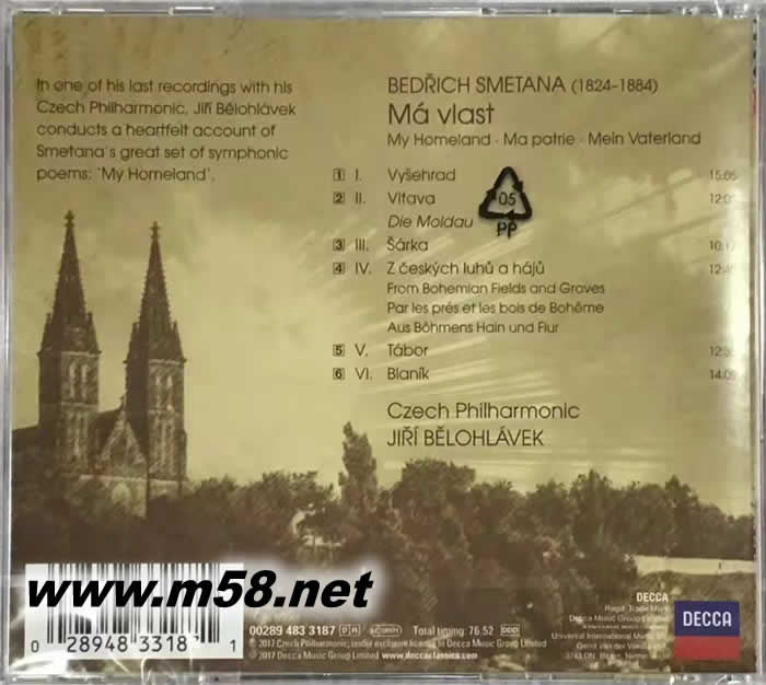史美塔納:我的祖國Smetana:Ma vlast Jiri Belohlavek專輯背面圖片