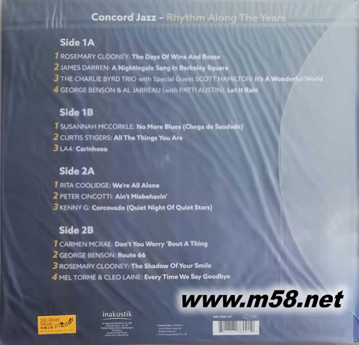 協(xié)和 發(fā)燒絕世寶典 CONCORD JAZZ Rhythm Along The Years 180g 45RPM LP 雙黑膠專輯背面圖片