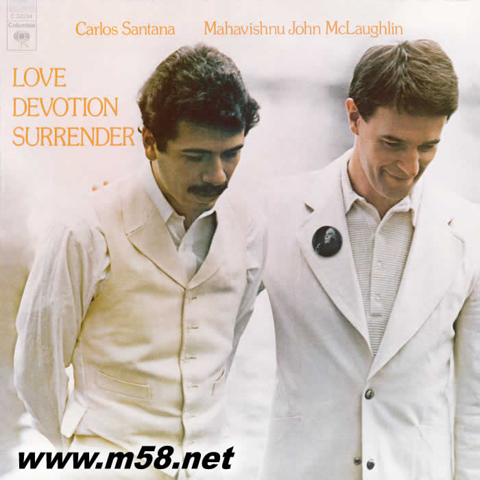 兩位爵士吉它大師Love Devotion Surrender C. Santana & J. McLaughlin 180g 33RPM LP 黑膠專輯正面圖片