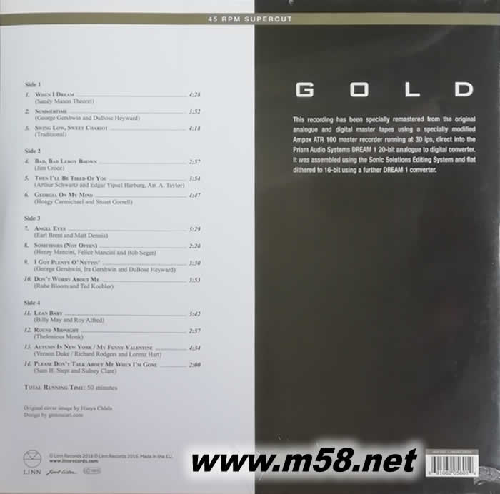 金選 Carol Kidd Gold 45轉 2LP 黑膠專輯背面圖片