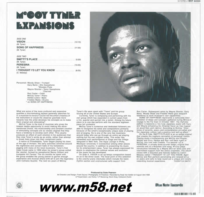 爵士鋼琴手及樂隊 McCoy Tyner Expansions 180g 33RPM LP 黑膠專輯背面圖片