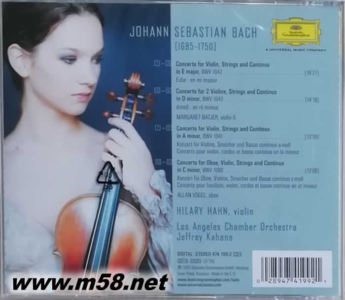 巴赫小提琴作品 BACH CONCERTOS專輯背面圖片
