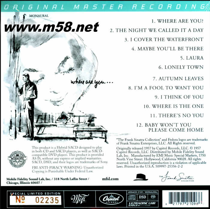 WHERE ARE YOU? (您在那里?) SACD 限量版專輯背面圖片