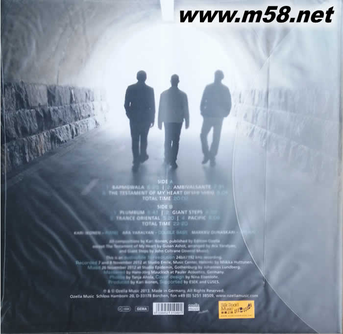 Bright 明亮 爵士鋼琴三重奏(鋼琴、大提琴、鼓) 黑膠專輯背面圖片