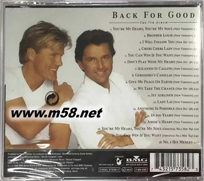 BACK FOR GOOD專輯背面圖片