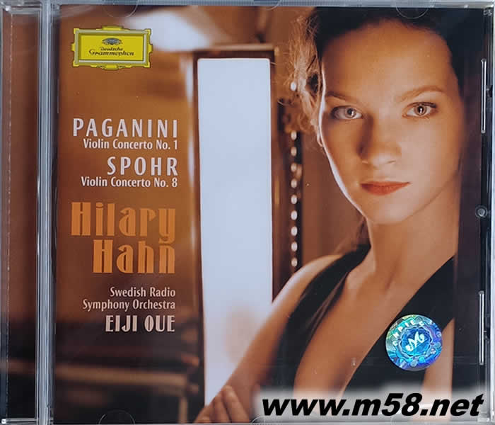 PAGANINI 帕格尼尼 小提琴協奏NO. 1 斯波爾: 小提琴協奏NO.8 小提琴家Hilary Hahn專輯正面圖片