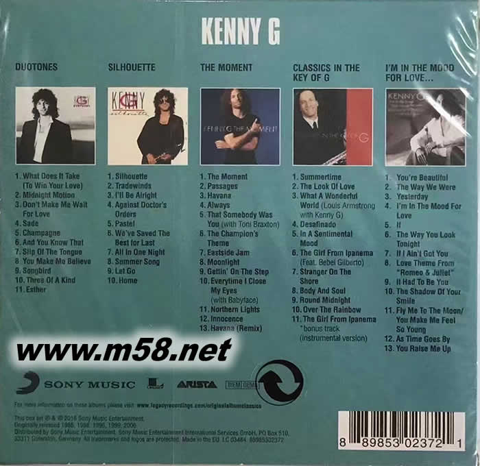 Original Album Classics 5CD套裝專輯背面圖片