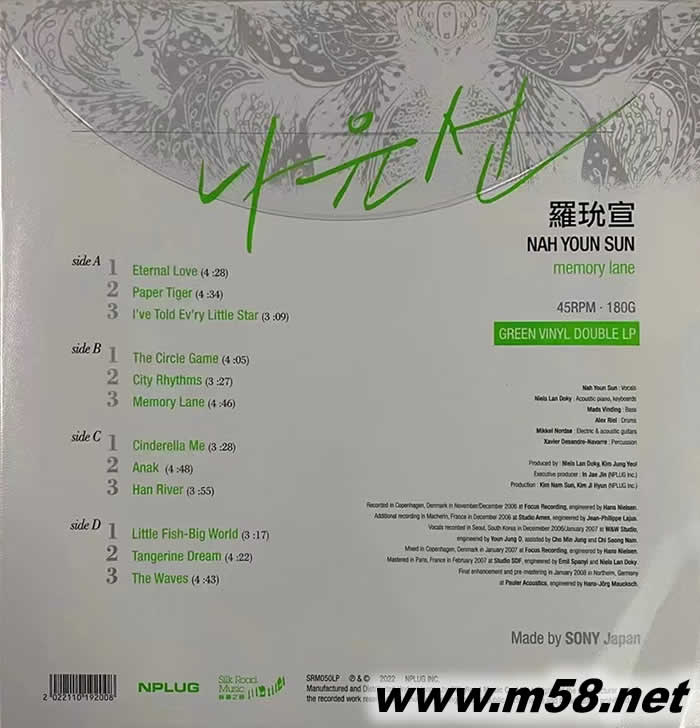 感懷往事MEMORY LANE 雙黑膠專輯背面圖片