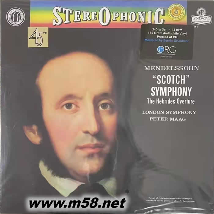 門德爾松:交響曲、序曲 Mendelssohn:“Scotch” Symphony The Hebrides Overture 45轉(zhuǎn)黑膠 限量版專輯正面圖片