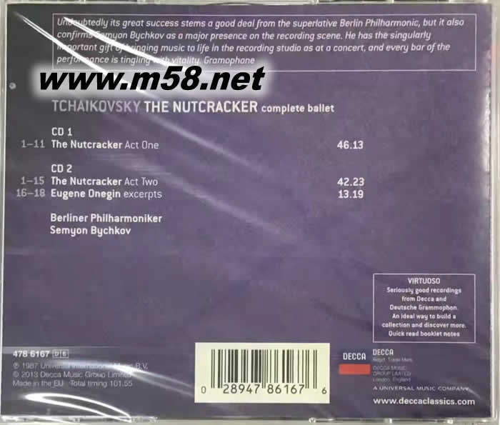 柴可夫斯基:胡桃鉗 Tchaikovsky: The Nutcracke VIRTUOSO大師系列專輯背面圖片
