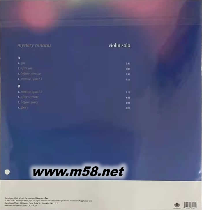 小提琴 大衛(wèi)朗:神秘奏鳴曲 DAVID LANG MYSTERY SONATAS AUGUSTIN HADELICH 黑膠專(zhuān)輯背面圖片