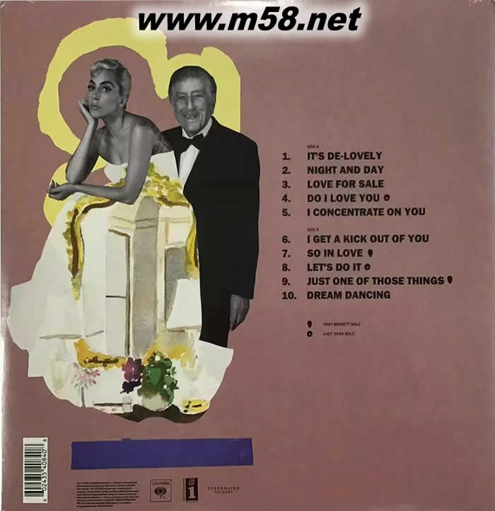 TONY BENNETT & LADY GAGA LOVE FOR SALE (Standard)東尼班奈特與女神卡卡 爵愛經典 黑膠專輯背面圖片