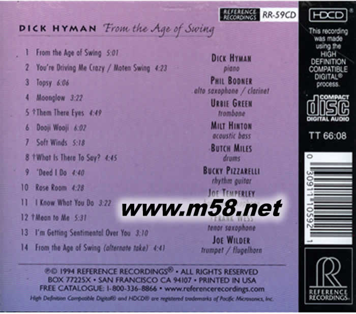 From The Age Of Swing 搖擺年代專輯背面圖片