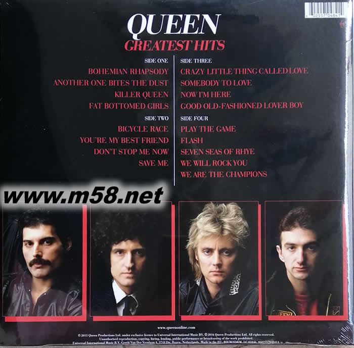 QUEEN 皇后合唱團 CRE ATEST HITS 成軍十年精選 雙黑膠專輯背面圖片