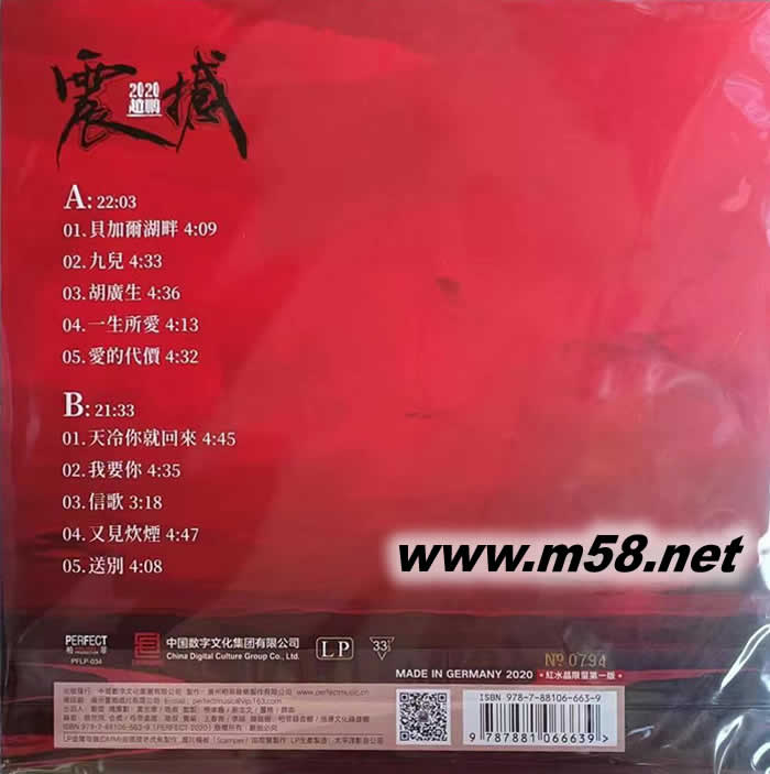 趙鵬 震撼2020 紅膠 黑膠 限量版專輯背面圖片