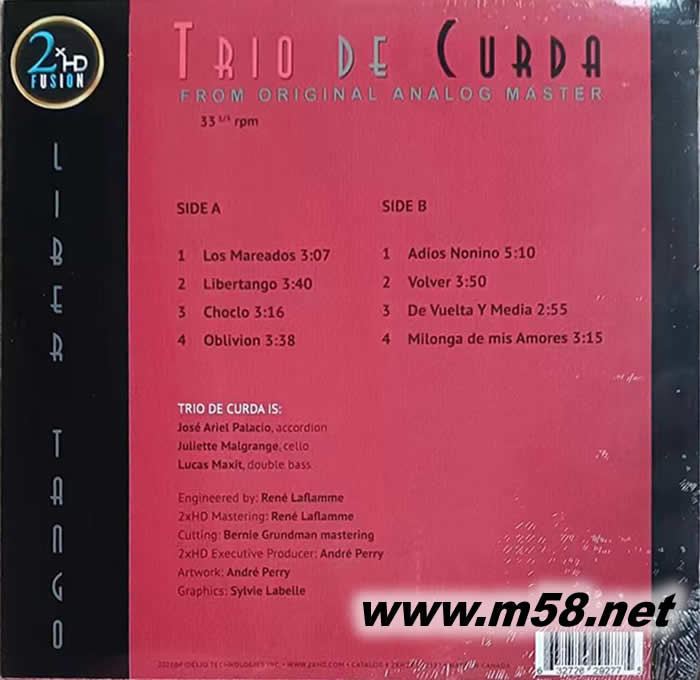 自由探戈 TRIO DE CURDA LIBERTANGO (手風琴與大提琴) 黑膠專輯背面圖片