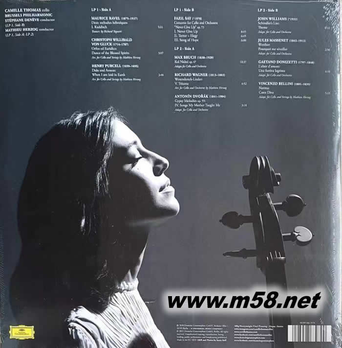 Voice of Hope 法國女大提琴手 雙黑膠(DG唱片125周年紀念版)專輯背面圖片