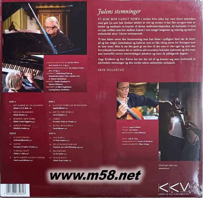 喜悅的寧靜 大提琴與鋼琴 180g 33RPM LP 黑膠專輯背面圖片