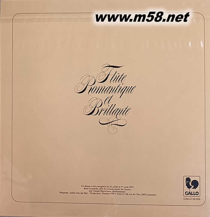 浪漫長笛FLUTE ROMANTIQUE ET BRILLANTE 黑膠專輯背面圖片