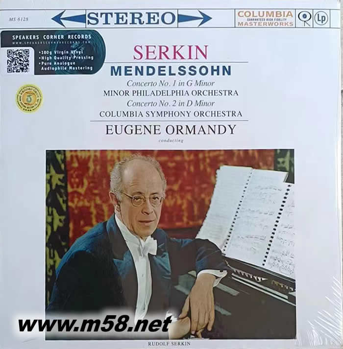 魯道夫·塞爾金 鋼琴協奏曲 MENDELSSOHN CONCERTO NO.1 IN G MINOR 黑膠專輯正面圖片