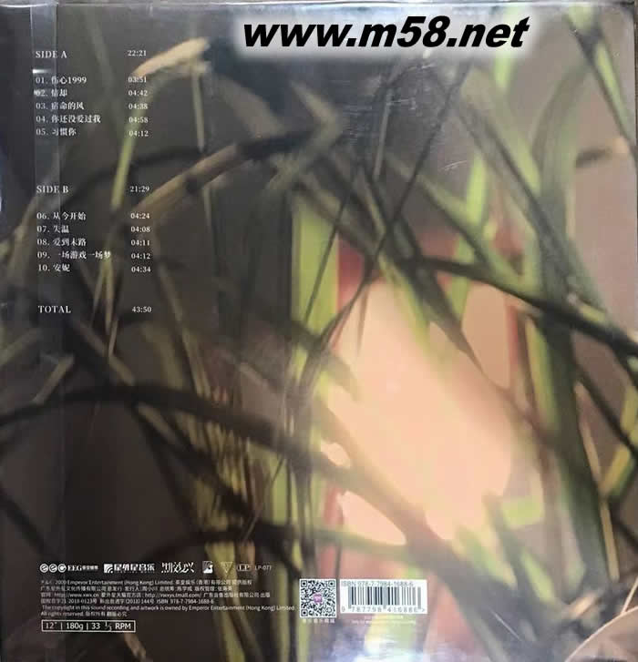 從今天開始 黑膠專輯背面圖片