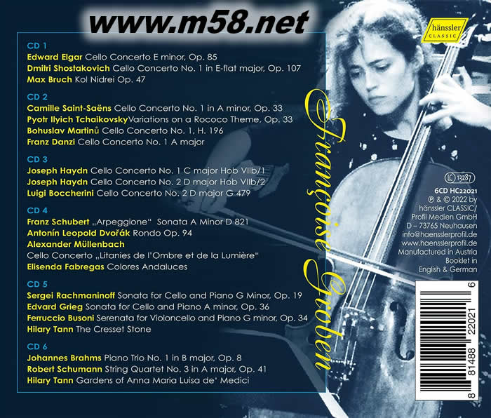 安魂曲 大提琴 IN MEMORIAM 6CD套裝專輯背面圖片