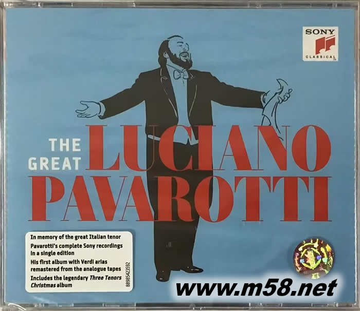 帕華洛帝逝世十周年懷念錄音集 The Great Luciano Pavarotti 3CD套裝專輯正面圖片