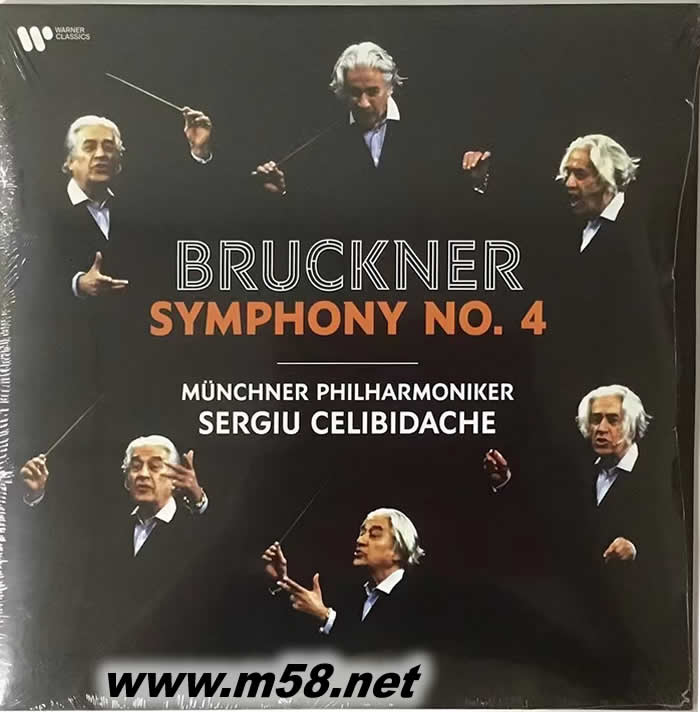 BRUCKNER SYMPHONY NO.4 Sergiu Celibidache, Münchner Philharmoniker 黑膠專輯正面圖片