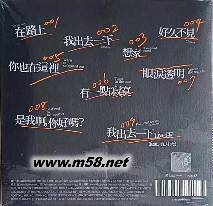 在路上專輯背面圖片