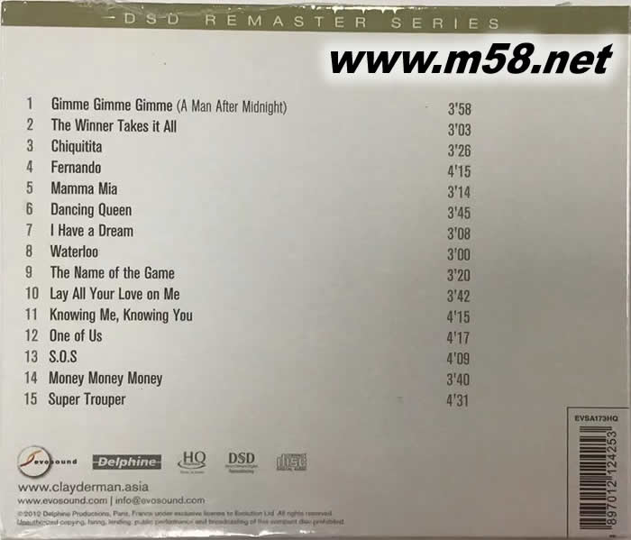 理查克萊德曼演繹 ABBA Plays Abba專輯背面圖片