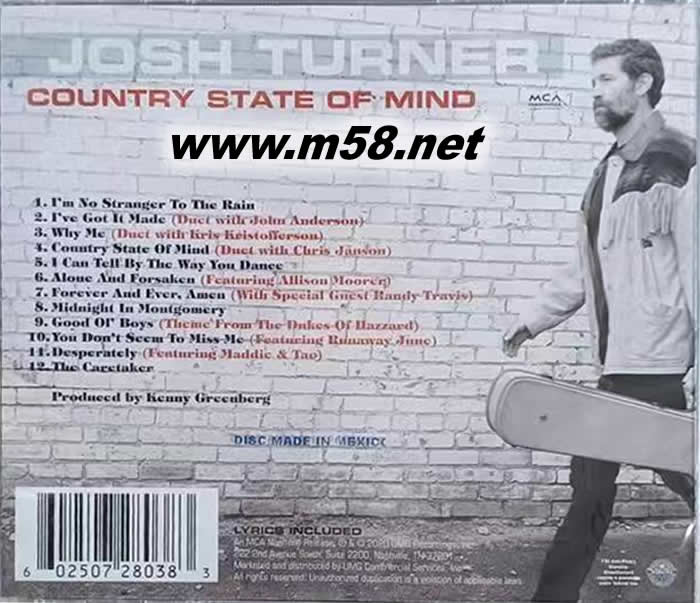 Country State of Mind 鄉村心情專輯背面圖片