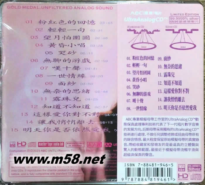 粉紅色的回憶 HDCD專輯背面圖片