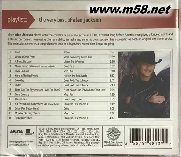 THE VERY BEST OF ALAN JACKSON 鄉村專輯背面圖片