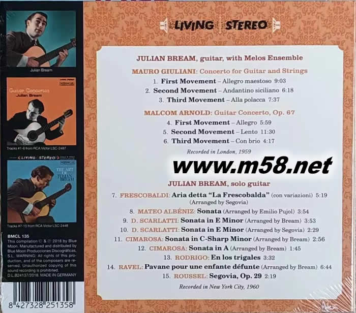 Guitar Concertos THE ART OF JULIAN BREAM TAS專業(yè)推薦發(fā)燒名盤專輯背面圖片