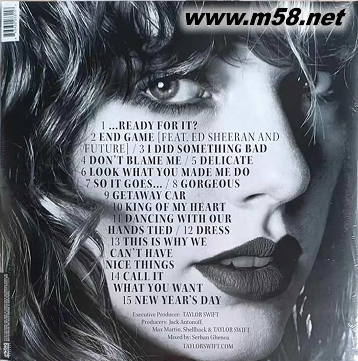 Reputation 180g 33RPM LP 畫膠 黑膠專輯背面圖片