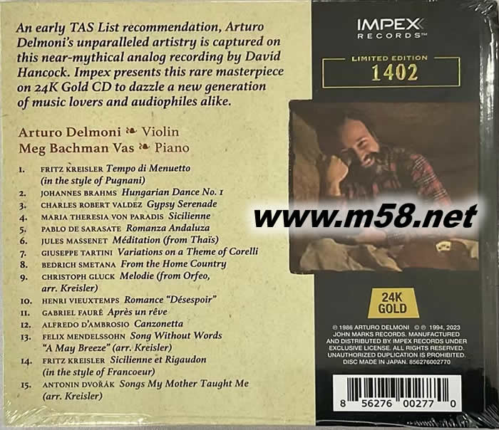 SONGS MY MOTHER TAUGHT ME(母親教我的歌)24K金碟 限量版專輯背面圖片