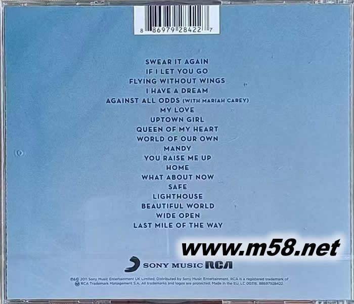 WESTLIFE Greatest Hits 歐版專(zhuān)輯背面圖片