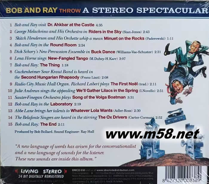 奇幻立體聲 BOB AND RAY THROW A STEREO SPECTACULAR 立體聲名盤(TAS專業(yè)推介發(fā)燒名盤)專輯背面圖片