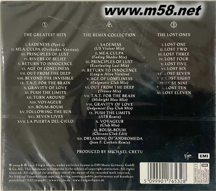 The Platinum Collection 迷 白金典藏 3CD專輯背面圖片