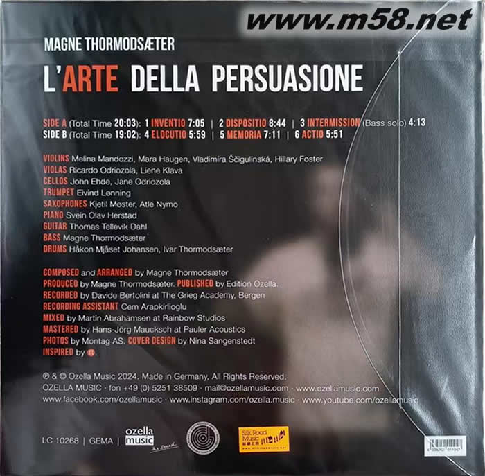 馬格納 索姆德薩達 說服的藝術 L’arte Della Persuasione 大提琴與樂隊 黑膠專輯背面圖片